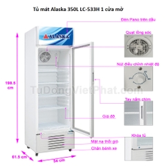 Tủ mát Alaska 350L LC-533H 1 cửa mở