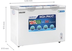 Tủ 1 ngăn đông + 1 ngăn mát 600 lít ( lòng sử dụng thực 250L) dài 1.24 mét rộng 61cm