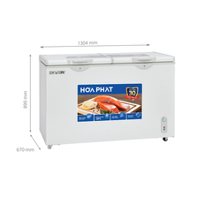 Tủ Đông dàn đồng 352 Lít Hòa Phát HPF-AD6352 1 ngăn đông, 2 cánh mở
