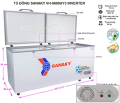 Tủ đông Sanaky VH-8699HY3 Inverter 761 lít 1 ngăn đông