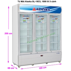 Tủ mát Alaska SL-15C3 1500 lít 3 cánh
