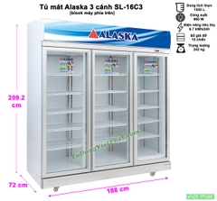 Tủ mát Alaska SL-16C3 1600 lít 3 cánh