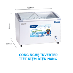 Tủ Đông mặt kính 357L Hòa Phát HSF-AD8357.C1 Công Nghệ Inverter, 1 Ngăn 2 Cửa