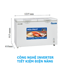 Tủ Đông + Mát 245L Hòa Phát HPF-BD8245 Công Nghệ Inverter, 2 Ngăn 2 Cánh mở