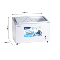 Tủ Đông mặt kính 280L Hòa Phát HSF-AD6280.C1 dàn đồng 1 ngăn 2 cánh lùa