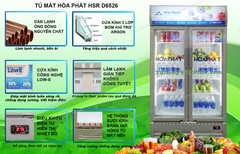Tủ mát trưng bày Hòa Phát 1 ngăn 2 cánh HSR D6526 1000L
