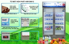 Tủ mát trưng bày Hòa Phát 1 ngăn 2 cánh HSR D6812 1250L
