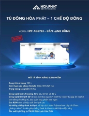 Tủ đông dung tích lớn Hòa Phát 1 ngăn 2 cánh HPF AD6783 dung tích 1000 lít