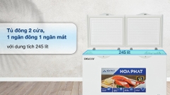 Tủ đông Hòa Phát 2 ngăn 2 cánh HCF 606S2Đ2 606 Lít lòng sử dụng 245L