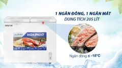 Tủ đông Hòa Phát 2 ngăn 2 cánh HPF BD6205 500l lòng sử dụng 205L