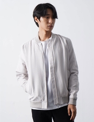 Áo Khoác Bomber Da Lộn Regular