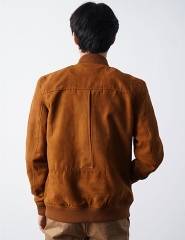 Áo Khoác Bomber Da Lộn Regular