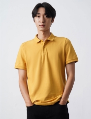 Áo Polo Basic Thêu Fitted Tay Ngắn Cổ Gập