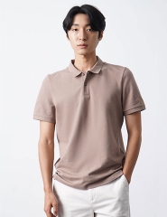 Áo Polo Basic Thêu Fitted Tay Ngắn Cổ Gập