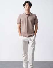 Áo Polo Basic Thêu Fitted Tay Ngắn Cổ Gập
