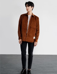 Áo Sơ Mi Corduroy Regular Sọc Trơn