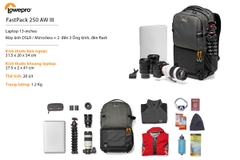 Balo máy ảnh nhỏ gọn Lowepro Fastpack BP 250 AW III - LP37332