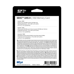Thẻ nhớ Wise 128GB / 256GB / 512GB SDXC UHS-II V60 / V90 - SD-S128 / SD-S256 / SD-S512 / SD-N128 / SD-N256