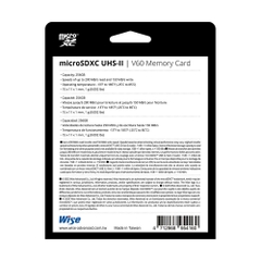 Thẻ nhớ Wise 128GB / 256GB microSDXC UHS-II V60 - mSD-S128 / mSD-S256