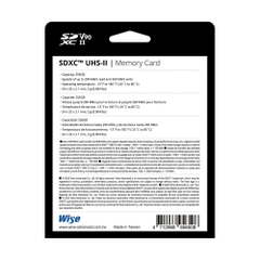 Thẻ nhớ Wise 128GB / 256GB / 512GB SDXC UHS-II V60 / V90 - SD-S128 / SD-S256 / SD-S512 / SD-N128 / SD-N256