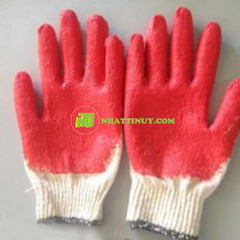 Găng tay nhúng nhựa đỏ 1 mặt 40gram ( Găng tay phủ sơn đỏ)