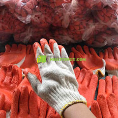 Găng tay nhúng nhựa đỏ 1 mặt 40gram ( Găng tay phủ sơn đỏ)