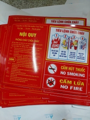 Nội quy + tiêu lệnh + cấm lửa + cấm hút thuốc ( 4 loại kết hợp ) bằng tôn