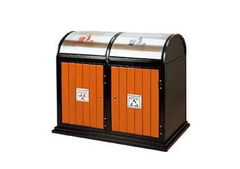 THÙNG RÁC GỖ 2 NGĂN NGOÀI TRỜI