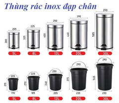 Thùng rác inox chân đạp 20L