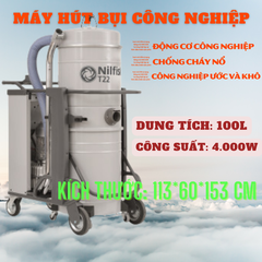 Máy hút bụi công nghiệp Nilfisk Leach T40W L100 công suất cao loại bỏ chip nhà máy