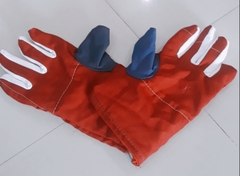 Găng tay kaki lót nỉ 5 ngón dày 5 lớp