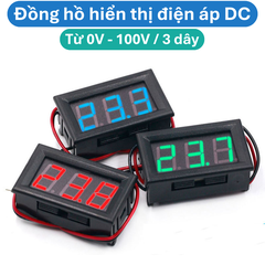 Đồng hồ hiển thị điện áp DC 0V - 100V 3 dây