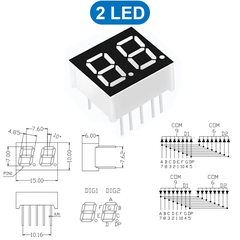 LED 7 đoạn 0.28 inch chữ màu đỏ âm chung / dương chung