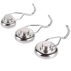 Nam châm đất hiếm móc treo quay 360 độ, lực từ siêu mạnh, mạ niken màu bạc sáng không gỉ
