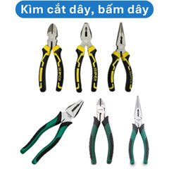 Kìm cắt dây, mũi kim, đầu bằng loại lớn SUPER đen vàng