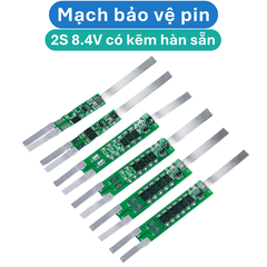 (2 Cái) Mạch bảo vệ pin Lithium 2S 8.4V có kẽm hàn sẵn