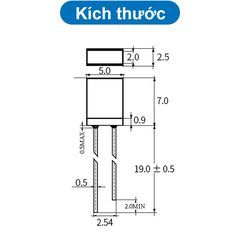 (10 Con) LED vuông 2x5x7mm màu (đỏ/trắng/vàng/xanh lá)