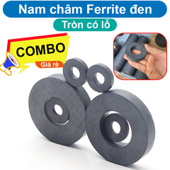 Nam châm Ferrite đen tròn có lỗ nhiều kích thước