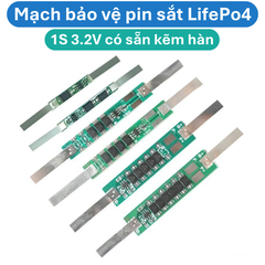 (2 cái) Mạch bảo vệ pin sắt LifePo4 1S 3.2V có sẵn kẽm hàn