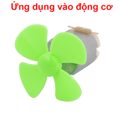 (50 cái) Cánh quạt mini 4 cánh Xanh Lá trục 2mm bằng nhựa rất bền dùng DIY STEM