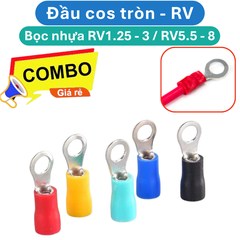 (50 cái) Đầu cos tròn - RV, đầu cos bấm dây điện tiện lợi