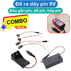 Đế ra dây pin vuông 9V