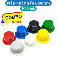 (50 Cái) Nắp nút nhấn 6x6mm hình mũ đường kính trong 3.1Mm / 3.4mm cao 6mm