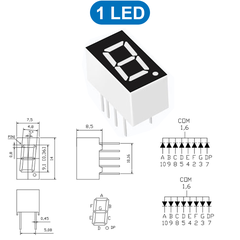 LED 7 đoạn 0.36 inch chữ màu đỏ âm chung / dương chung