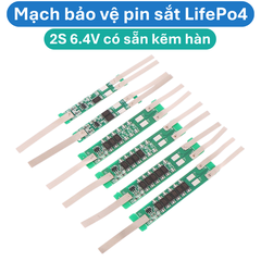 (2 Cái) Mạch bảo vệ pin sắt LifePo4 2S 6.4V có sẵn kẽm hàn