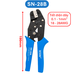 Kìm bấm cos ghim YTH dây điện từ 30AWG-10AWG