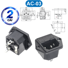 Đầu nối nguồn, jack cắm AC hàn dây chịu tải tốt cho máy móc thiết bị điện