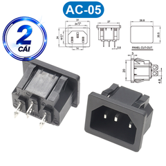 Đầu nối nguồn, jack cắm AC hàn dây chịu tải tốt cho máy móc thiết bị điện