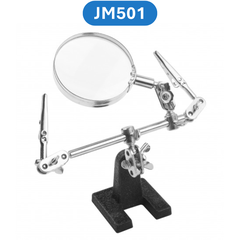 Kính lúp kẹp soi hàn mạch điện tử có đèn LED và gác mỏ hàn