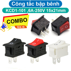 (10 Cái) Công tắc bập bênh KCD1 - 101 6A - 250V 15x21mm